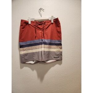 Patagonia Men's‎ Board Shorts Striped Surf Swim Trunks Back Pocket